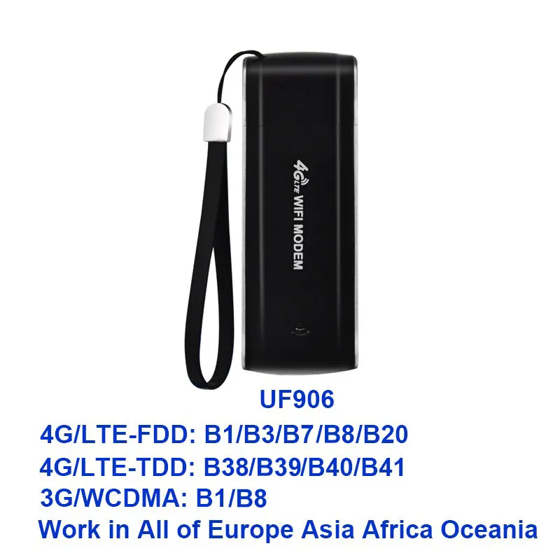 TIANJIE 4G WiFi модем USB dongle 3g 4G Роутер разблокированная карманная Сеть Горячая точка WiFi роутеры беспроводной модем со слотом для sim-карты - Цвет: UF906