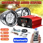Мотоциклетная звуковая система с bluetooth, дистанционным управлением, 2 усилителя, динамик, TF, USB, MP3, музыкальный плеер, FM-радио, стерео, водонепроницаемая