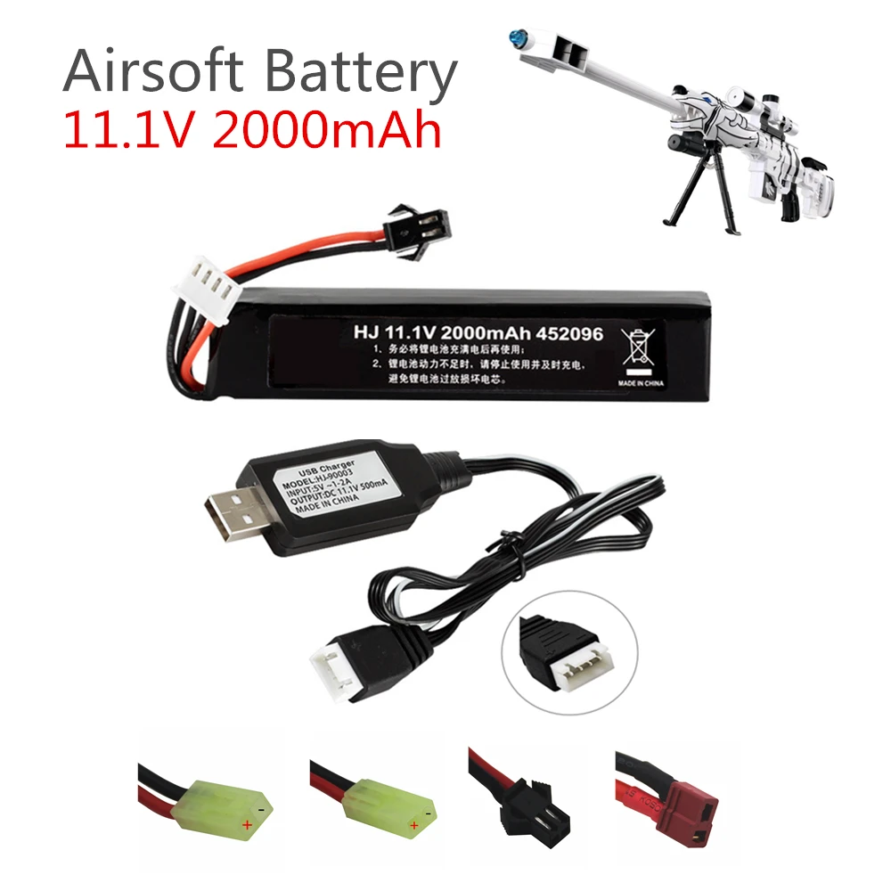 11 1 v Lipo батарея с зарядным устройством для водяного пистолета 3S V 2000mAh 452096