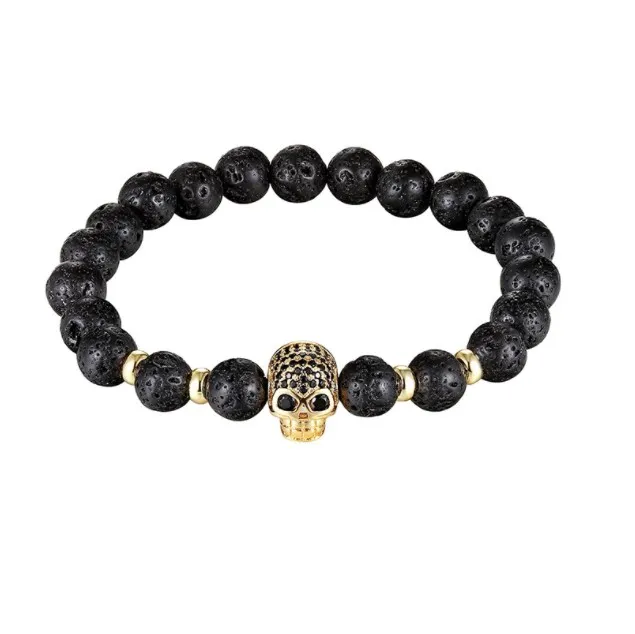 8 мм эластичные золотые серебряные медные фианиты в виде черепа с фианитами