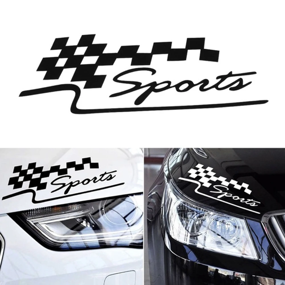 

SPORT Letter Checkered Racing Flag Removable Car Sticker Auto Reflective Decal Vinyl Stickers Water-resistant Bumper Decals Ship