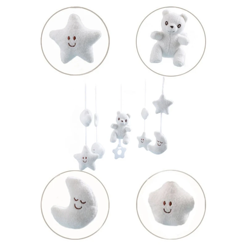 

B36E Baby Bed Moon&Star Haning Supplies Eco-friendly Plush Hanging Pleasant Toys