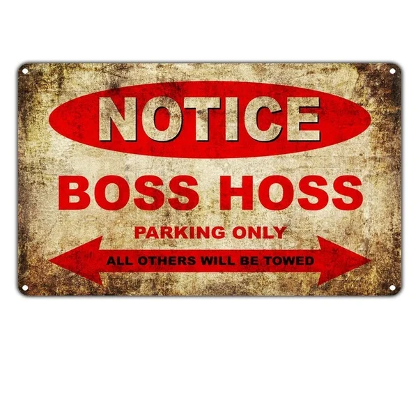 

Notice Boss Hoss Motorcycles Parking Only Retro tin sign nostalgic ornament metal poster garage art deco bar cafe shop