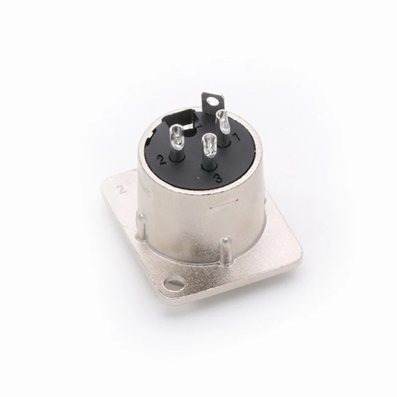 3 контактный разъем XLR штепсельная вилка тип крепления на панели квадратная форма