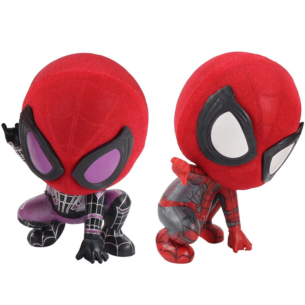 9cm Marvel Avengers Spiderman Q Cute Kawaii PVC Action Figure Collection Decoration Mini Model Toys Dolls Kids Gift Brinquedos - купить по