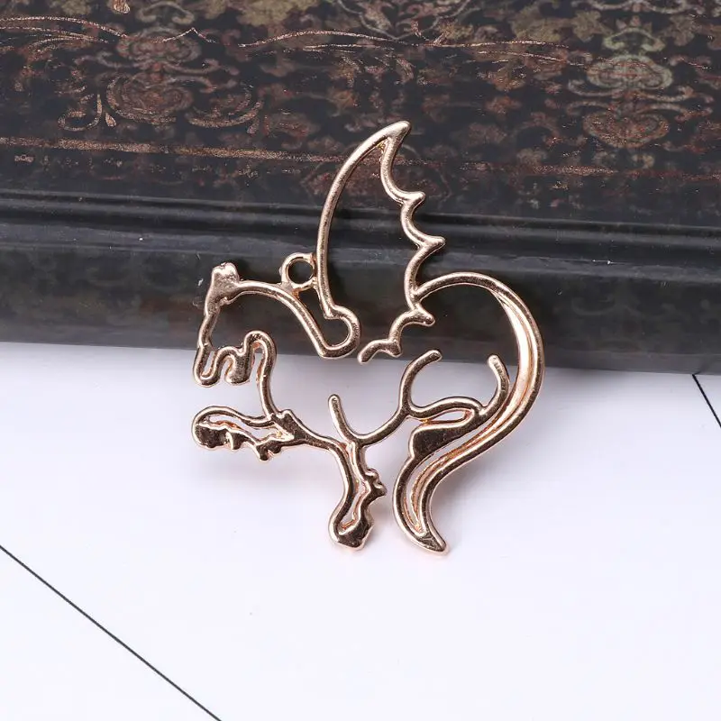 3 шт Дракон лошадь рамка кулон Установка Кабошон УФ Смола ювелирные изделия L4ME