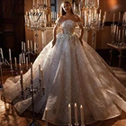 Свадебные платья с бисером Ближнего Востока для Саудовской Аравии, свадебные платья с тяжелыми кристаллами для приема, пышное платье невесты Дубая, 2021