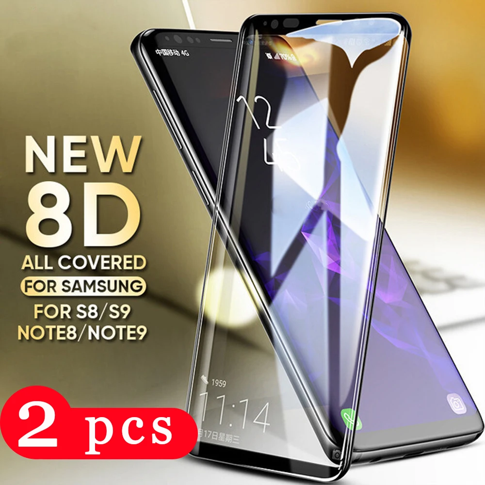 Закаленное стекло с полным покрытием для samsung galaxy note 8 9 10 pro s10 s9 s8 plus s7 edge 2 шт.