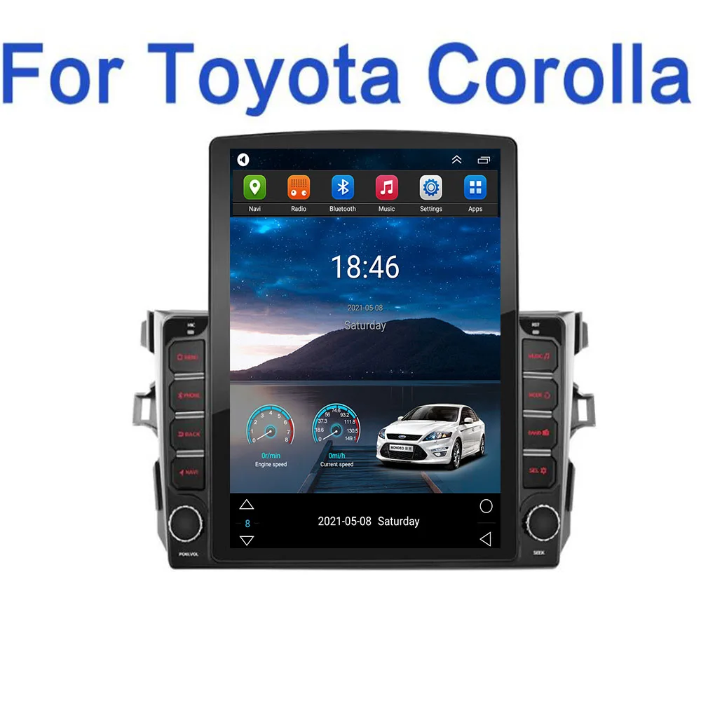 

Автомобильная Мультимедийная система, автомагнитола под управлением Android 11, с видеоплеером, GPS и RDS Навигатором, для TOYOTA COROLLA 9,7-2007, Типоразмер...