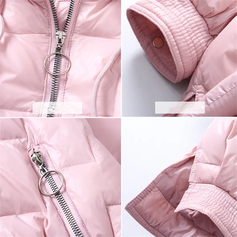 

Children Girls School Winter Jacket Black Red Pink Hooded Solid Parka Teenage Outerwear Casual Thicken Coat 6 8 10 12 13 14Years