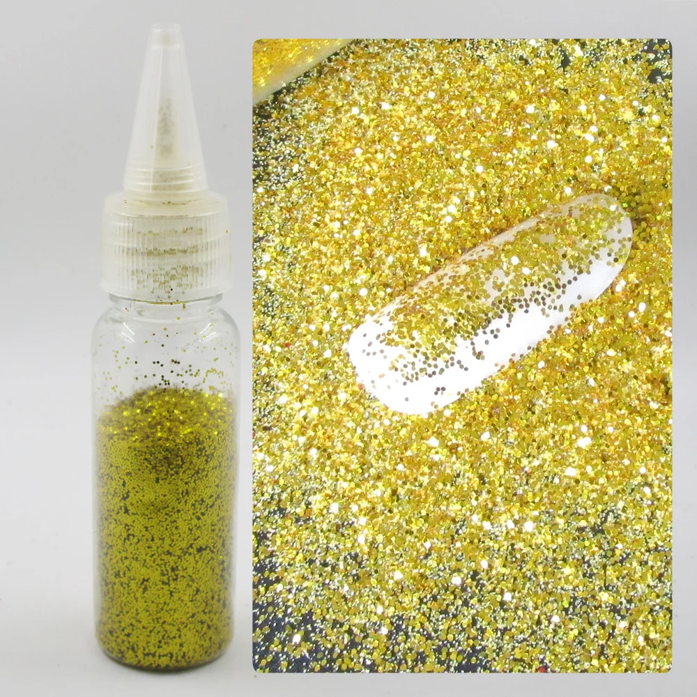 Пигмент для ногтей в 1 флаконе золотистого/серебристого цвета макияжа лица теней