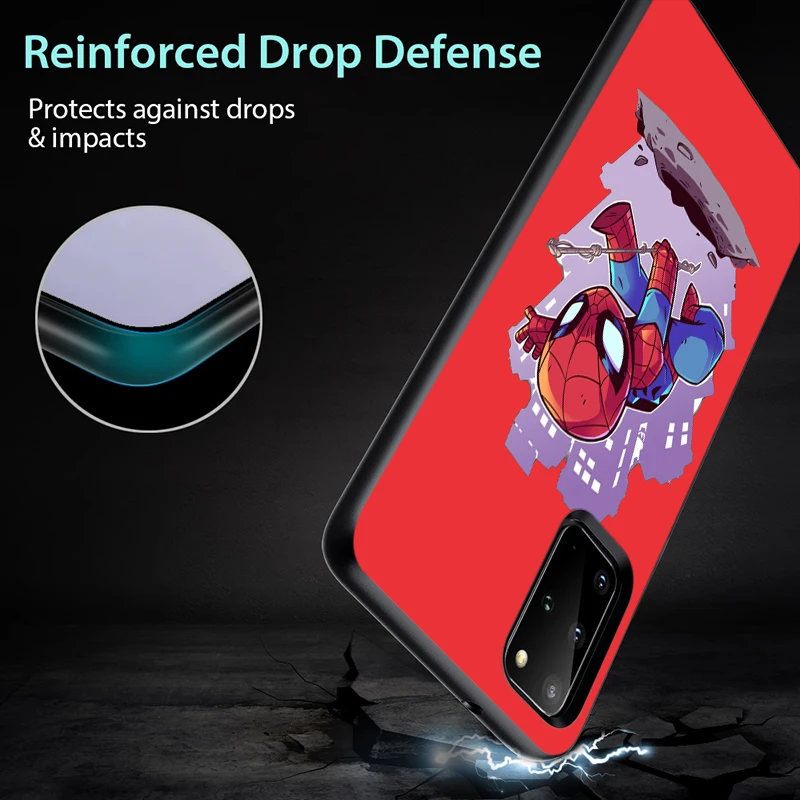 

Cartoon Marvel Hero for Samsung Galaxy S21 S20 FE Ultra Lite S10 5G S10E S9 S8 Plus Black Soft Phone Case