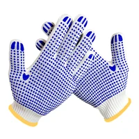 hand working gloves blue pvc dot grip men women safety protection cotton gloves for household cooking industrial construction