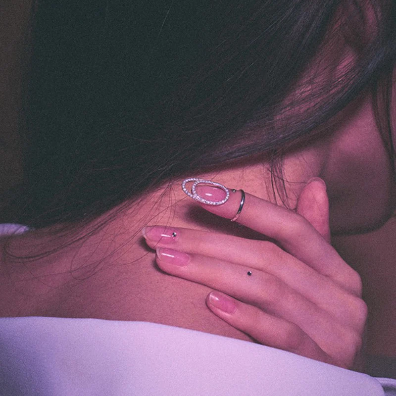 Готические тонкие кольца для ногтей с металлической линией женщин повседневный