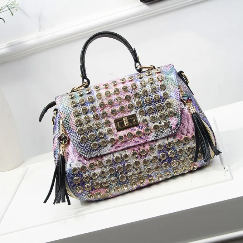 Известный бренд сумки из натуральной кожи через плечо для женщин бриллиантами