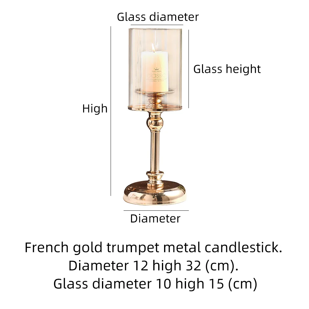 glass candle holder home decoration wedding centerpieces for table gold metal candlesticks home decoration living room decor free global shipping
