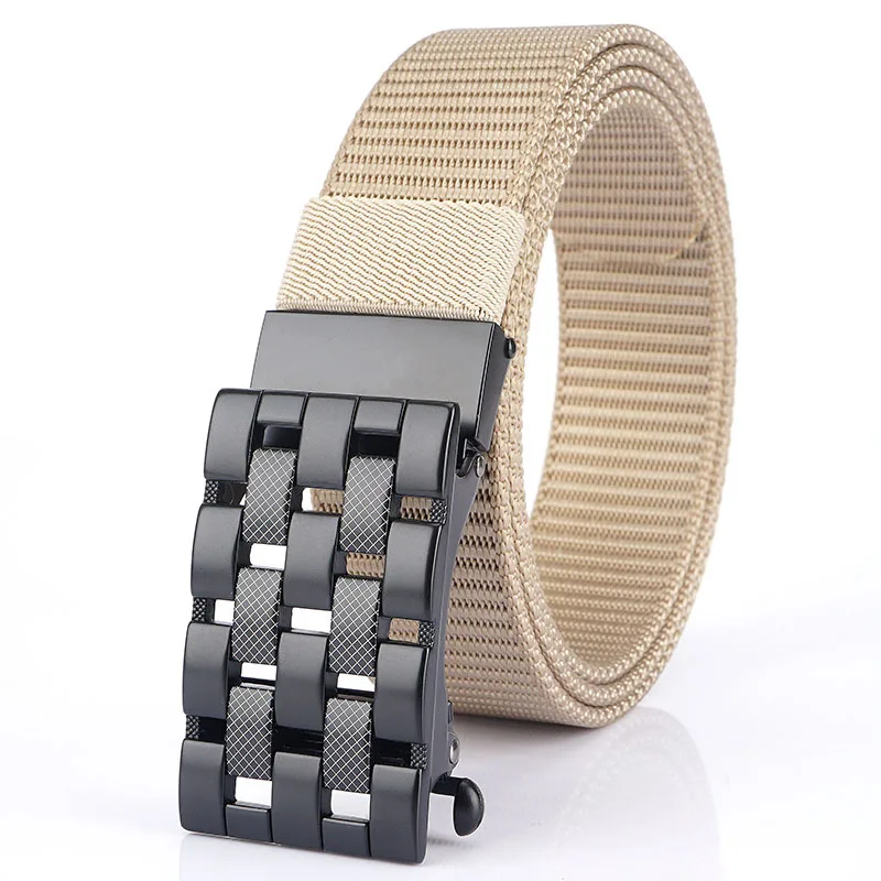 

Alloy Buckle Men's Belt Personality Design Adjustable Breathable Nylon Casual Belt Business Dress Fashion Belt