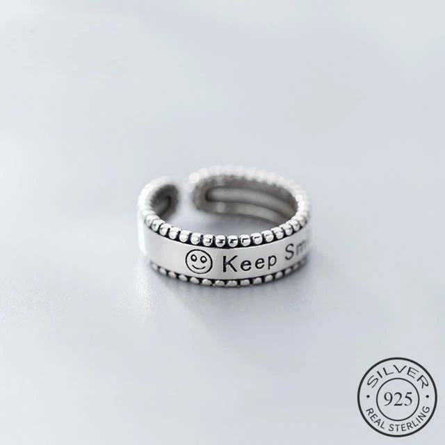 

Кольцо женское из настоящего серебра 925 пробы, с рисунком смайлика