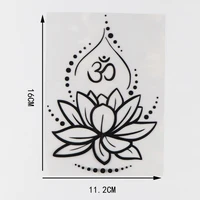 modern cartoon vinyl car sticker decal decorative style of buddhist lotus blacksilver for lada stickers 11 2 x16cm