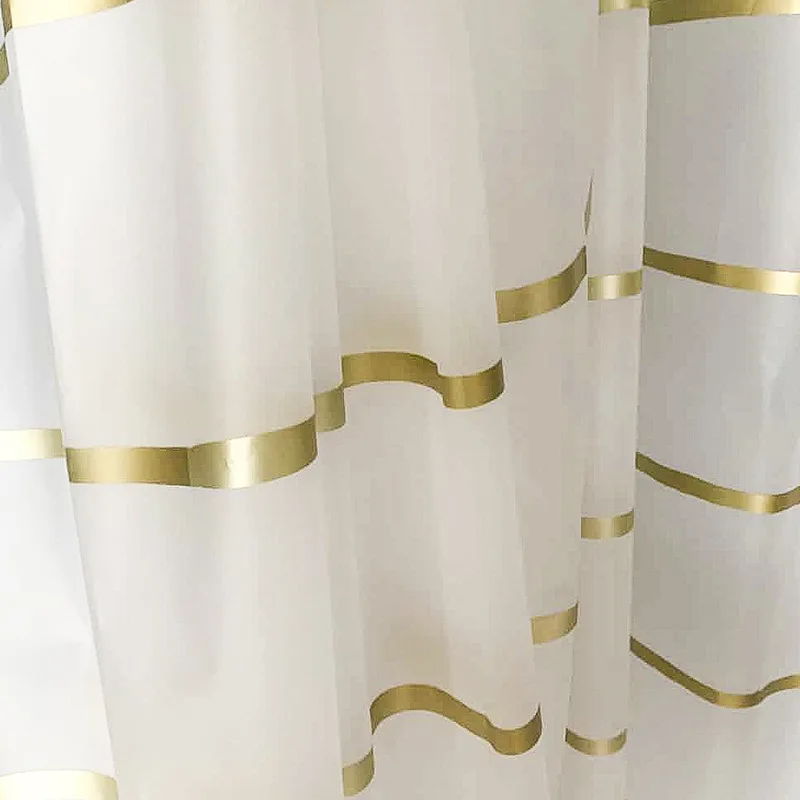 modern style shower curtains bathroom curtain eva transparent golden stripe environmental protection waterproof shower curtain free global shipping