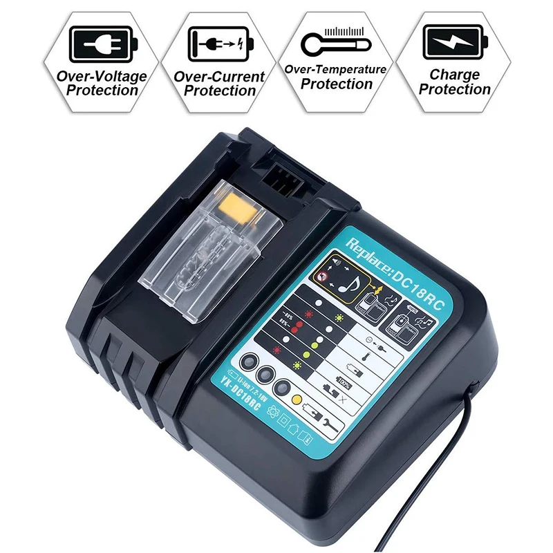 Зарядное устройство для литий-ионных аккумуляторов 3 А Makita 14 4-18 в DC18RC DC18RA с