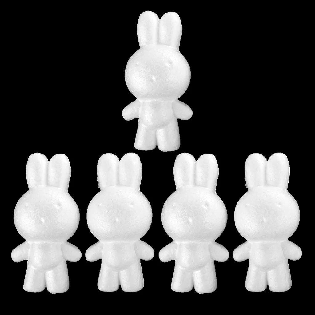 

5pcs Rabbit Shaped Styrofoam Foam Ornaments for DIY Modelling Craft 14mm
