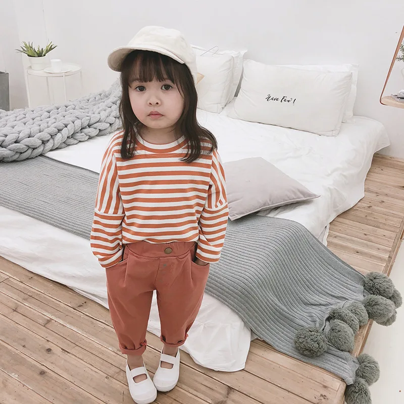 Корейский стиль 2022 весенние полосатые футболки с рукавами в стиле пэчворк для