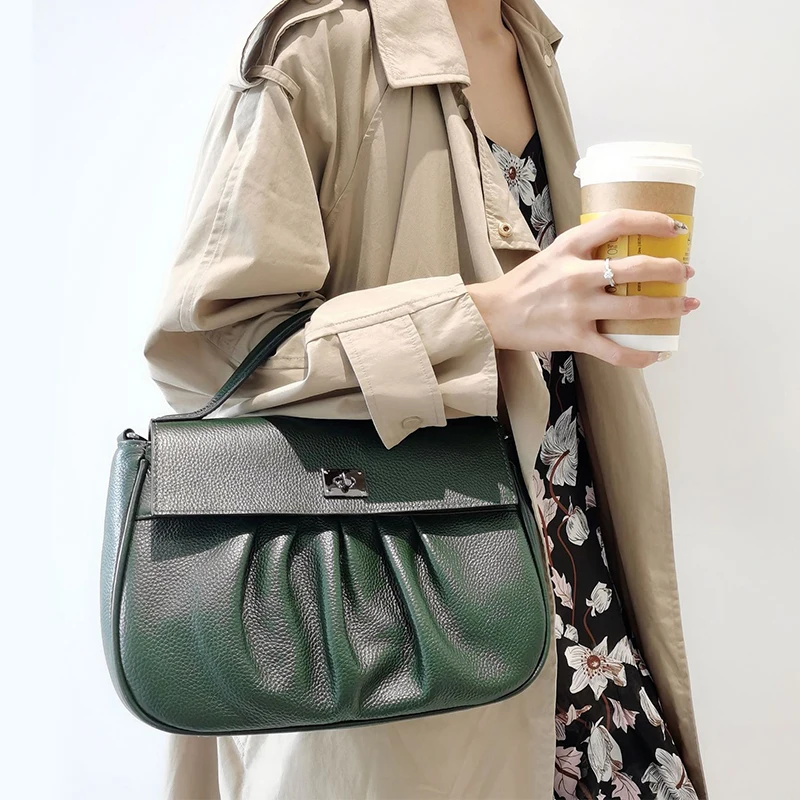 

100% Genuine Leather Totes Luxury Designer Brand Crossbody Bag Women shoulder Bags Ladies Cloud Flap Large Handbag Day Clutches