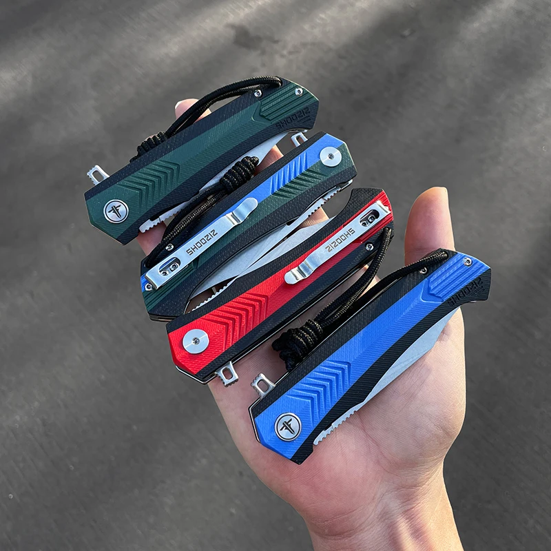 NEW 20.3CM 59 HRC Folding Knife Pocket Knives Two-color G10 Handle Tactical Outdoor Survival Combat EDC Hunting folding knife |