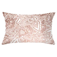 new rectangular polyester print pillowcase pink geometry leaves home cushion cover waist pillowcase car chair pillow cover