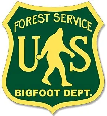 Наклейка Bigfoot DEPT (Забавный Охотник за снежными большими ногами) | Автомобили и