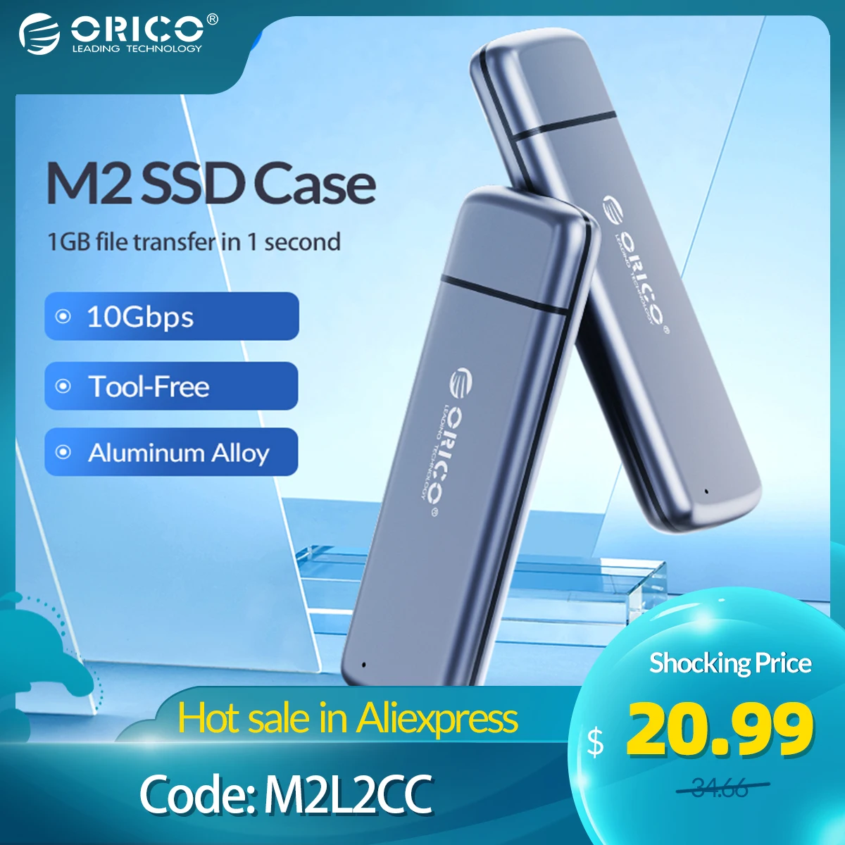 ORICO M2 SSD чехол NVME корпус M.2 к USB Type C 3 1 алюминиевый сплав жесткий диск для PCIE NGFF SATA M/B