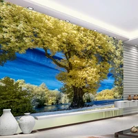 customized size mural photo wallpaper lush tree sky leafs for the living room backgrounds bedroom decoration non woven paper