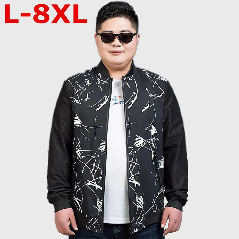 

Куртка мужская весенняя, свободного кроя, 8XL, 7XL, размера плюс размера