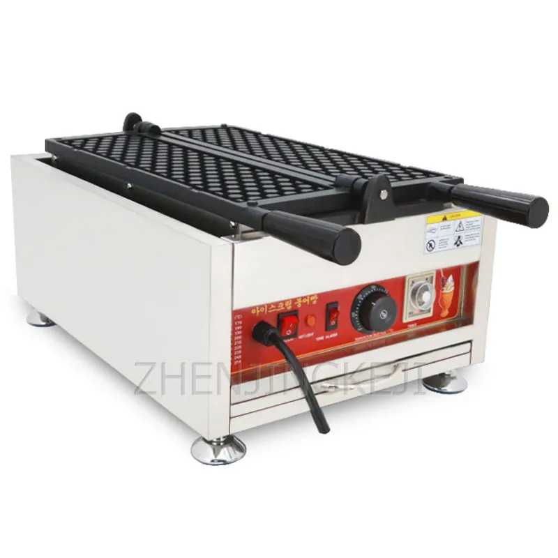 Murah Wajan Pemanggang Elektrik Muffin Telur Toko Teh Susu Camilan Adonan Baja Tahan Karat Panjang Pembuat Wafel Sarang Lebah Komersial 220V/110V