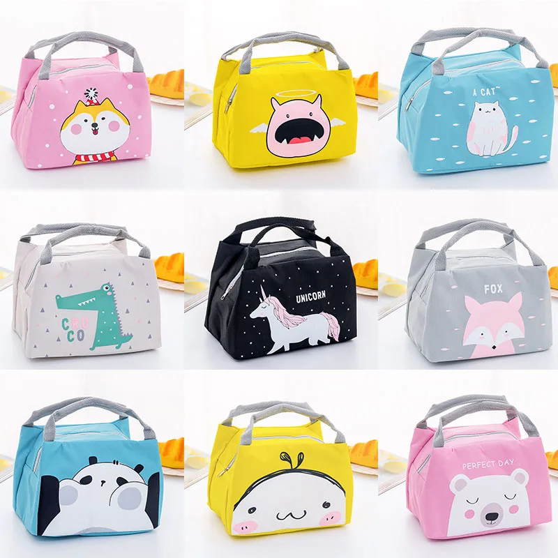 

Cartoon Animal Lunch Bag Tote Thermal Food Bag Women Kids Lunchbox Picnic Supplies Insulated Cooler Bags