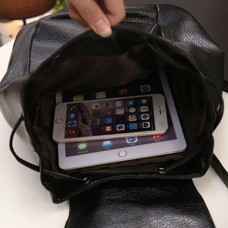 Женский мини-черный рюкзак ранец для путешествий шоппинга школьный девочек