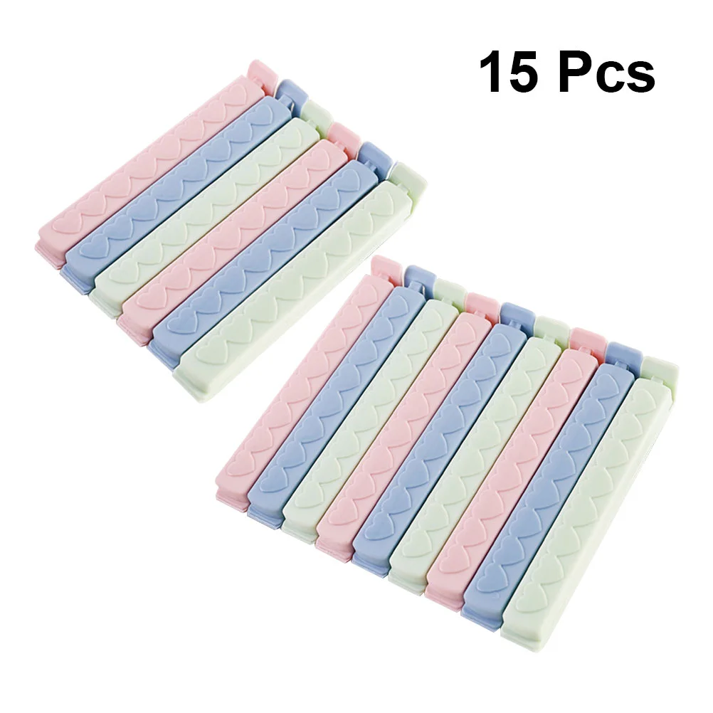 

15Pcs Sealer Clamp Plastic Tool Portable Kitchen Storage Food Snack Seal Sealing Bag Clips