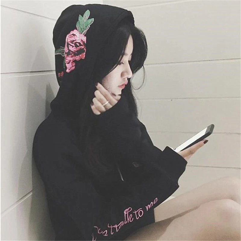 Женские толстовки с длинными рукавами и цветочной вышивкой повседневная куртка