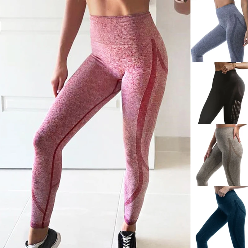 Женские сетчатые леггинсы с высокой талией пэчворк пуш ап для фитнеса дышащие