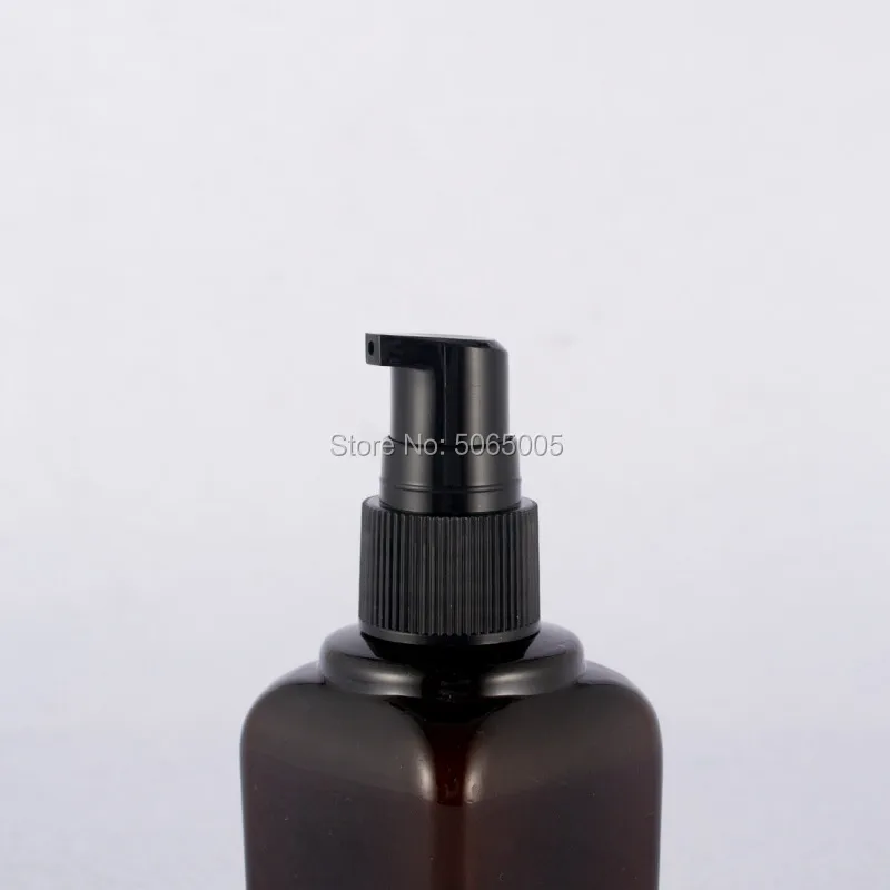 Флакон пластиковый из ПЭТ 80 мл 2 7 унции квадратный янтарного цвета г. с помпой для