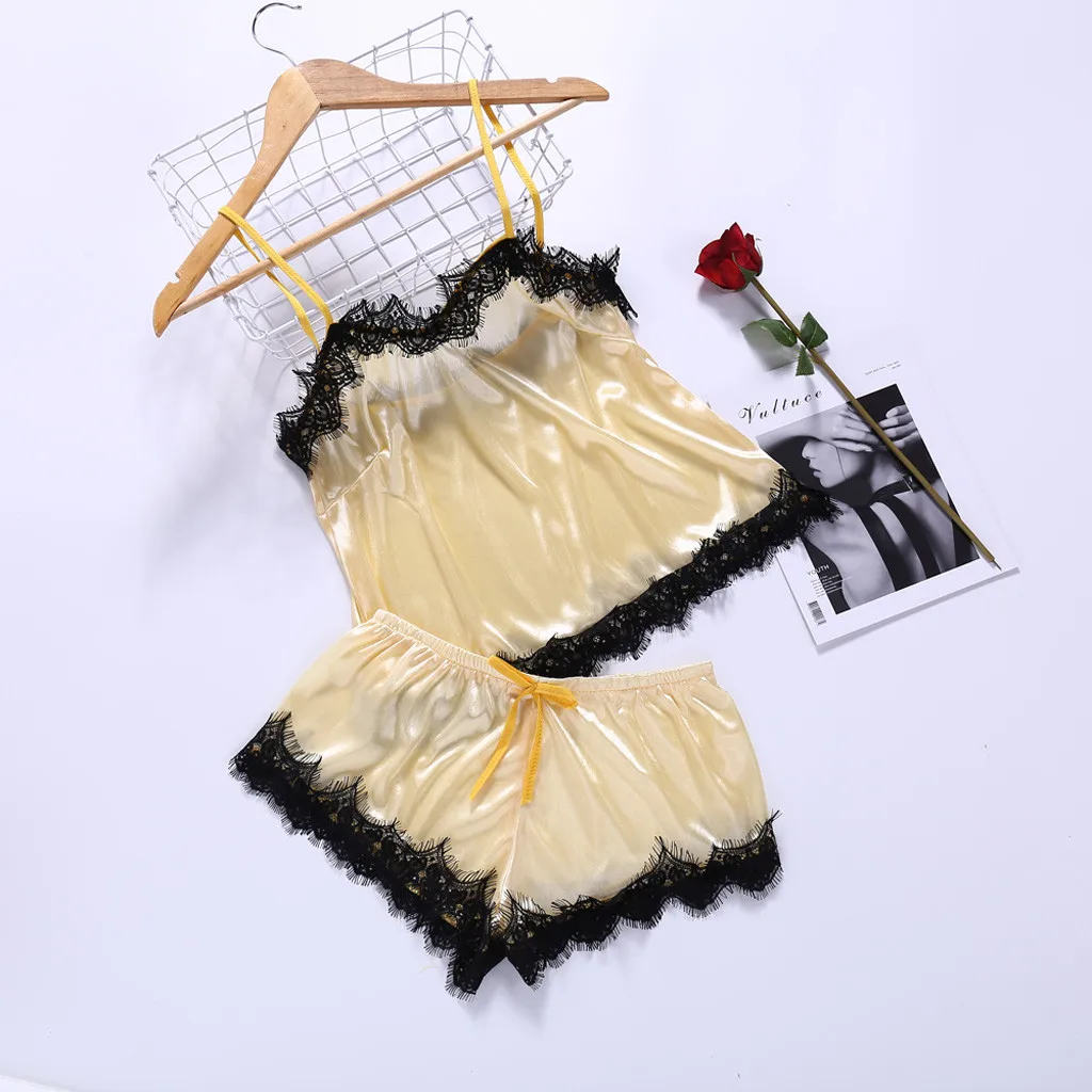 Сексуальное женское нижнее белье кружевное сексуальное ночное комплект из 2