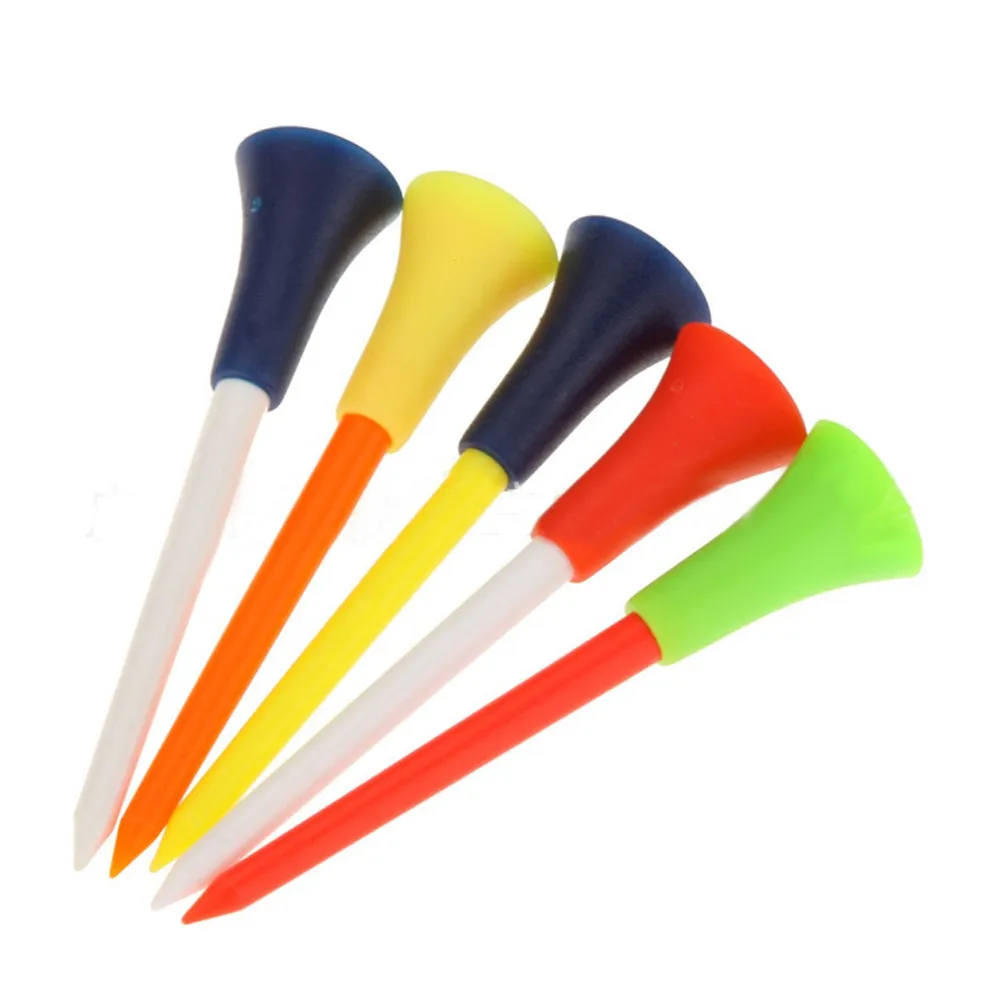 30PC Multi Color Plastic Golf Tees 83mm Durable Rubber Cushion Top Tee Random durable Outdoor sports Accessories |
