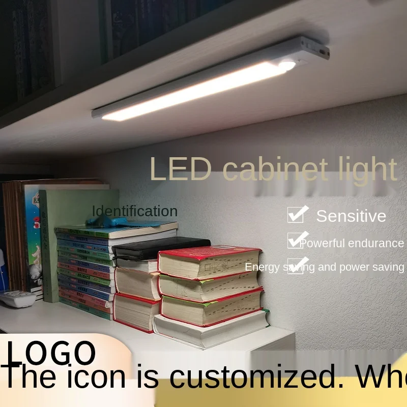 

Led Cabinet Light Horizontal Long Linear Wall Lamp Rechargeable Two-Color Temperature Line Light Induction Lamp wall sconce