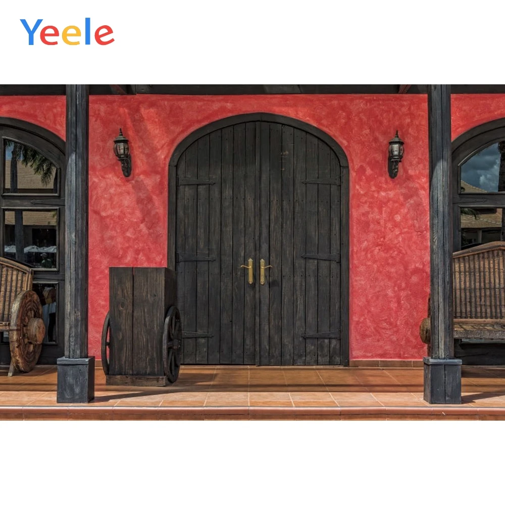 

Ковбойский винтажный дверной дом настенный детский портретный фон на заказ Виниловый фон для фотосъемки для фотостудии Фотофон