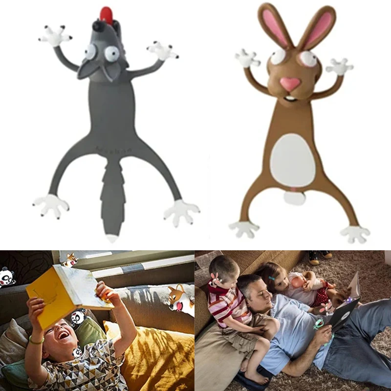 Мягкая закладка для более забавного чтения 3D стерео Закладка с милыми животными