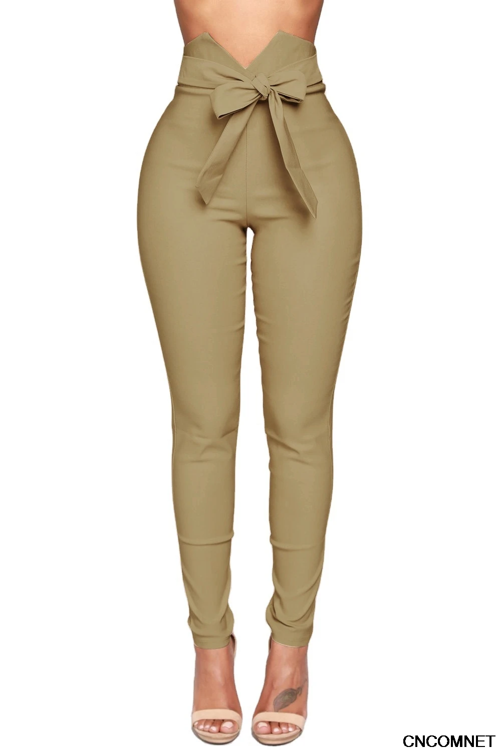 

Women High Waist Casual Pants Ladies Stretch Long Slim Fit Pants With Bowknot Bandage Elastic Pencil Trousers Mujer Clothes
