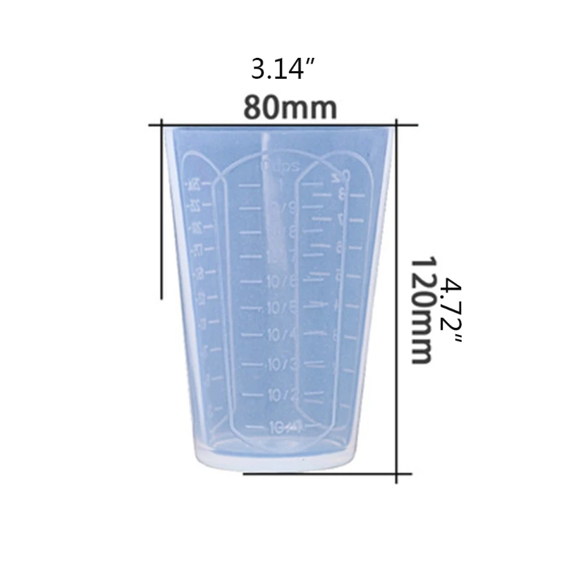 

LX9D Silicone Measuring Cups 250ml Mixing Cup Resin Supplies for Epoxy Resin Molds Acrylic Paint Pouring Nonstick Reusable