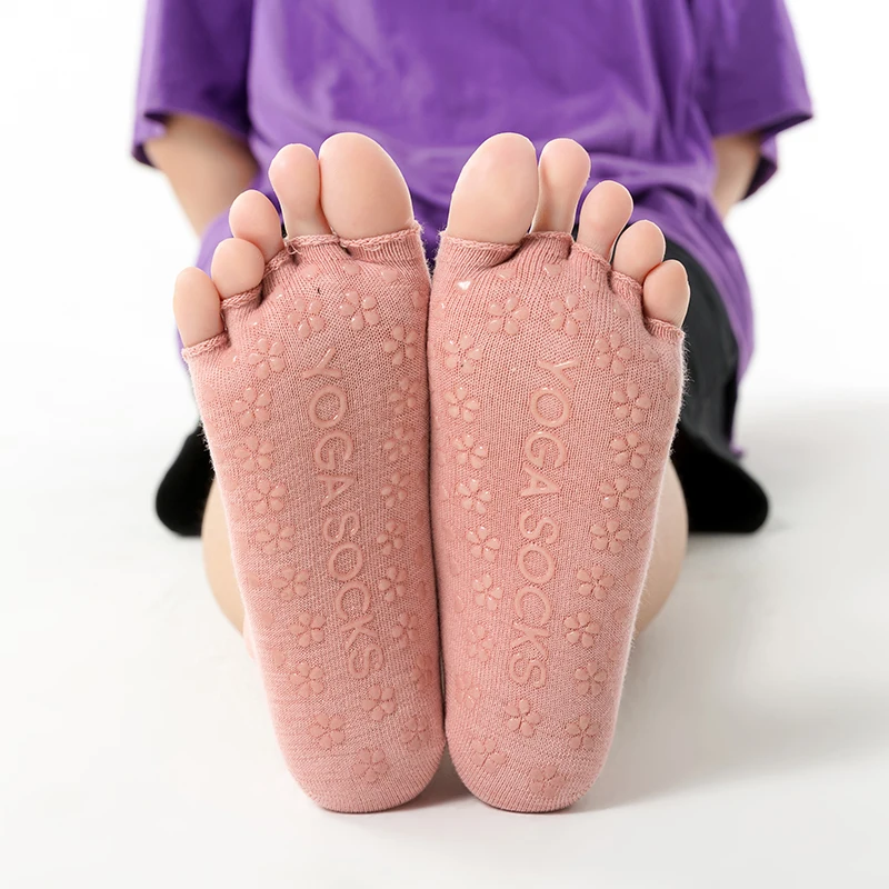 Популярные хлопковые носки для фитнеса и пилатеса радужные тренировочные