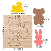 new bear rabbit wooden dies cutting dies for scrapbooking multiple sizes v 380